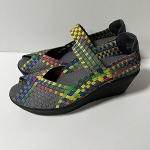 Steven By Steve Madden Rainbow Wedge Peep Toe Shoes Brynn Size 9 Women’s